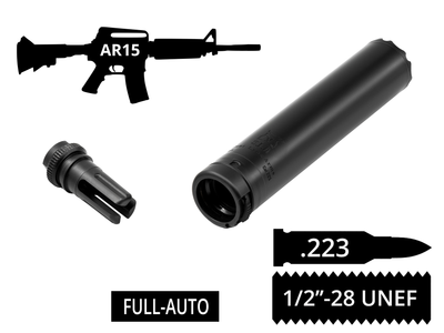 2в1 фулл-авто пбс+пламегас S.L.A. Military FH с быстросъемом .223 1/2x28 UNEF AR-15