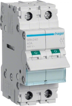 Вимикач навантаження 2-полюсний 400V Hager SBN240 40A