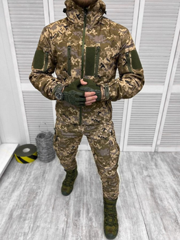 Тактический костюм SoftShell с влагозащитой и липучками под шевроны Пиксель XXL