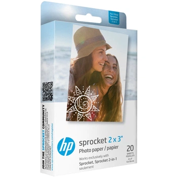 Фотопапір HP Sprocket Zink 2x3'' глянцевий самоклейний 20 шт (HPIZ2X320)