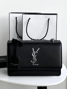 Женская сумка Yves Saint Laurent YSL Ив Сен Лоран черный серебро клатч MDR