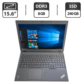 Ноутбук Lenovo ThinkPad L540 / 15.6" (1366x768) TN / Intel Core i5-4300M (2 (4) ядра по 2.6 - 3.3 GHz) / 8 GB DDR3 / 240 GB SSD / Intel HD Graphics 4600 / WebCam б/у