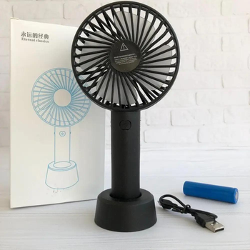Ручний портативний вентилятор Mini fan XL-901 з підставкою та акумулятором 18650 9419