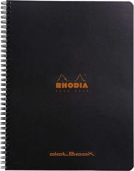 Блокнот Rhodia Classic A4+ чорний в крапку