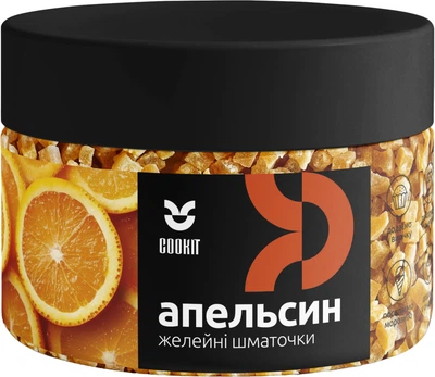 Желейні шматочки COOKIT Апельсиновий смак 140 г (4820251841285)