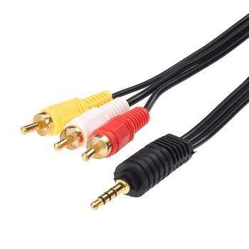 Мультимедийный кабель Jack 3.5 мм (4pin) – 3 RCA AV тюльпан (RYW), длина 1.5 м