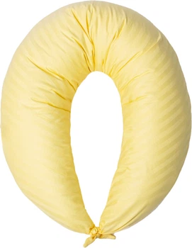 Подушка для вагітних і годування Mirson №10129 Satin Stripe 30-0003 Intense Yellow EcoSilk 30х170 см (2200007216246)