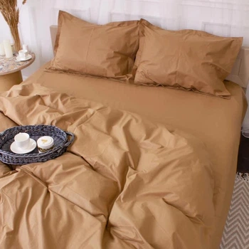 Простирадло на резинці MirSon двоспальне 180х200+25 см Poplin Line 015 Sandy Поплін (2200006289357)