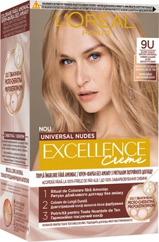 Стойкая крем-краска для волос L'Oreal Paris Excellence Crème Universal Nudes 9U Универсальный очень светло-русый 192 мл (3600524149031)