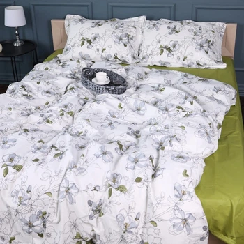 Комплект постільної білизни MirSon Сімейний 2 x 160 x 220 см 00-1 Olive Flowers Поплін (2200009699047)