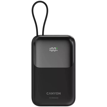 Батарея универсальная Canyon 10000mAh OnPower 101 PD/22.5W built-in cable Black (CNS-CPB101BK) (BR817545631)