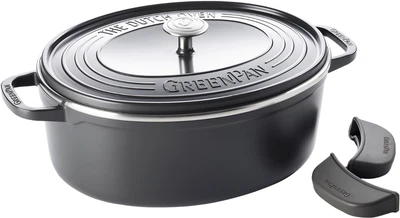 Гусятниця з кришкою GreenPan Featherweights з керамічним покриттям чорна 25 см 6.2 л (CC002222-001)