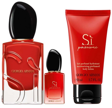 Zestaw damski Giorgio Armani Si Passione Woda perfumowana damska 50 ml + Miniaturka Woda perfumowana damska 7 ml + Balsam do ciała 50 ml (3614274337044)