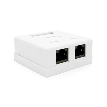 Розетка RITAR UTP 8P8C RJ45 2 порт Cat-5, накладная белая StR-8P8CRJ45-2