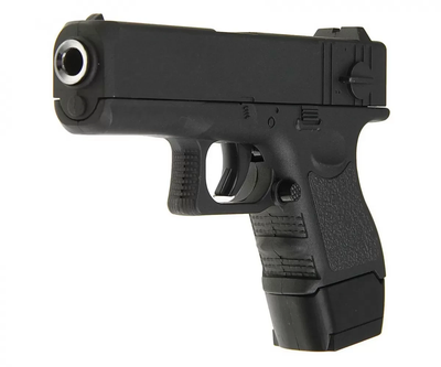 Пістолет металевий страйкбольний чорний ігровий на кульках 6 мм Glock 17 mini