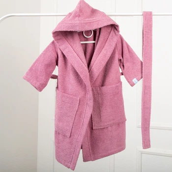 Дитячий халат з махровим капюшоном Trendy tot 03-01409 розовий 134 см (9 років)