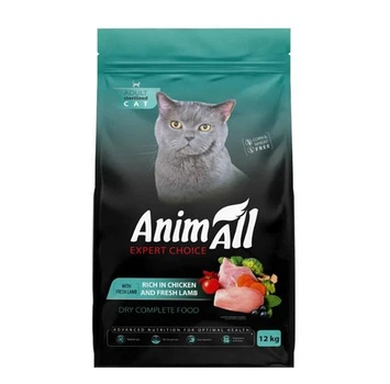 Повнораціонний сухий корм Animall АнімАлл для дорослих стерилізованих кішок з куркою та свіжою ягнятиною, 12 кг