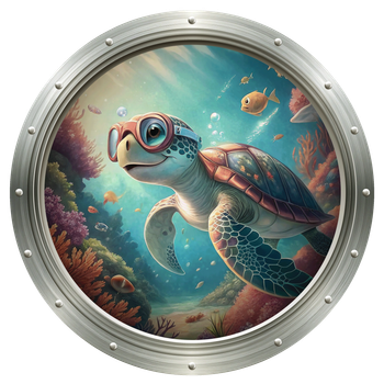 Наклейка интерьерная Иллюминатор Черепаха d20 cм ENTERSTORE (art. ILM-8016-TRL)