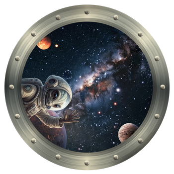 Наклейка интерьерная Космический иллюминатор d20 cм ENTESTORE (art. ILM-8021_SPC)