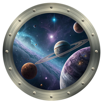 Наклейка интерьерная Космический иллюминатор d20 cм ENTESTORE (art. ILM-8032_SPC)