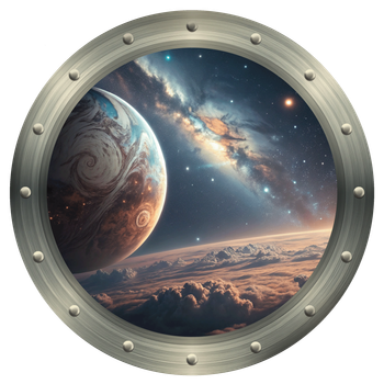 Наклейка интерьерная Космический иллюминатор d20 cм ENTESTORE (art. ILM-8022_SPC)