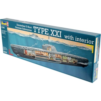 Сборная модель Revell Подлодка Type XXI с интерьером, уровень 4, 172 (RVL-05078)