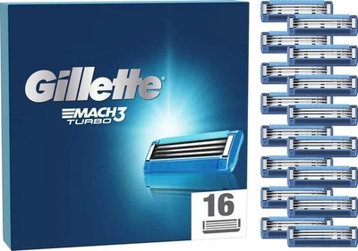 Сменные картриджи для бритья (лезвия кассеты) мужские Gillette Mach 3 Turbo, 16 шт