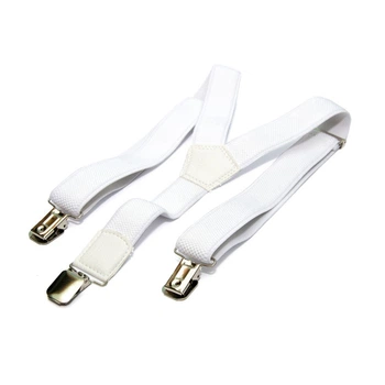 Подростковые белые подтяжки Gofin PBT-4207