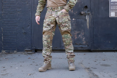 Штани тактичні з наколінниками PREDATOR, 50/50 NyCo Original Multicam VTX Rip-stop, Flex Coyote розмір 70, RAPTOR TAC
