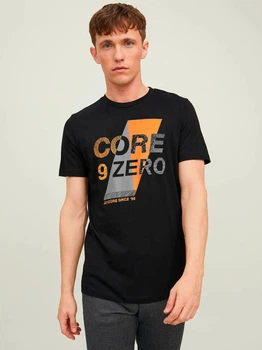 Футболка хлопковая длинная мужская Jack & Jones 12207344c18 S Черная (KC1000000045896)