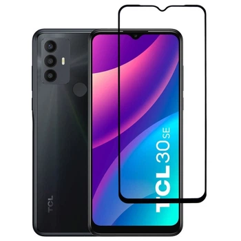 Защитное стекло Fiji Premium для TCL 30 SE (6165H / 6165H1) полная проклейка Anti-Static черный