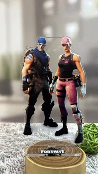 Акриловая фигурка (стенд) Craft Pins Fortnite - Черепной десантник (Skull Trooper)/Бунтарка-налётчица (Renegade Raider) (CU-01774)