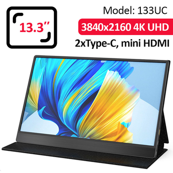 Монитор портативный 133UC / 13.3'' / IPS / 3840x2160 4K / Type-C / HDMI / jack 3.5 мм / второй экран