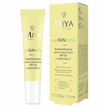 Освітлюючий крем-сироватка для очей SPF 50 Ефективний сонцезахисний засіб Miya eyeSUNshine 15 мл (5902838923993)