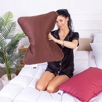 Подушка ортопедична (стружка Memory) MirSon №4088 Delicate Satin 0211 Cacao Men 59х43х12 см (2200006423010)