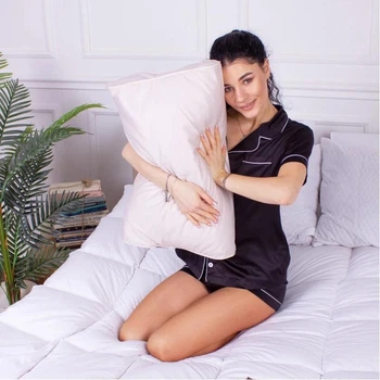 Подушка ортопедическая MirSon Стружка Memory №4265 Delicate satin 0841 Powder 58х40х10.5 см (2200006424864)
