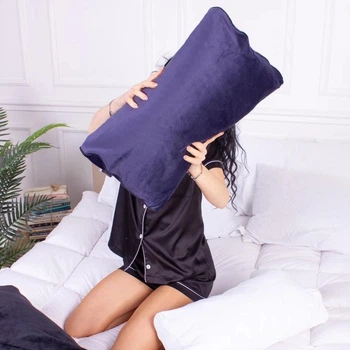 Подушка ортопедична MirSon Стружка Memory №4222 28-0006 Navy blue Velvet Kiddy 50х29х8 см (2200006424376)