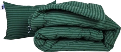 Набір MirSon №1015 Сolor Fun Line Ковдра зимова King Size 220х240 см 17-0612 Stripe Emerald Thinsulate + Подушка 50x70 см (2200010875072)