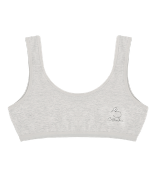 Подростковый топ с принтом Cotton Tail на широких бретельках - Donella - 6024Y6 - 158-164 см - Светло-серый