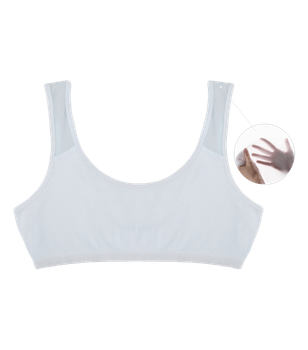 Подростковый топ однотонный с прозрачной вставкой на бретелях - Donella - 6071P - 158-164 см - Светло-голубой