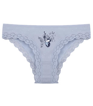 Ажурні труси сліпи з принтом метелики - Donella - 1912Y2 - XL - Світло-блакитний