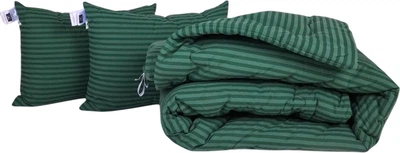 Набір MirSon №1020 Сolor Fun Line Ковдра демісезонна Євро 200х220 см 17-0612 Stripe Emerald Tencel + Дві подушки 50x70 см (2200010876062)