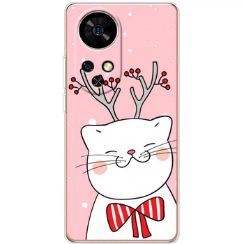 Силиконовый Чехол с Картинкой для Ulefone Note 17 Pro Принт (Новогодний, Котик с Рожками) (65170-ysm1888)