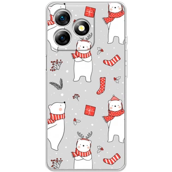 Силиконовый Чехол с Картинкой для Ulefone Note 18 Pro Принт (Новогодний, Мишки) (65171-ysm1891)