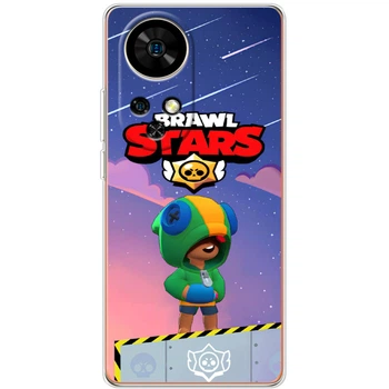 Силиконовый Чехол с Картинкой для Ulefone Note 17 Pro Принт (Бравл Старс Леон, Brawl Stars Leon) (65170-ysm025)