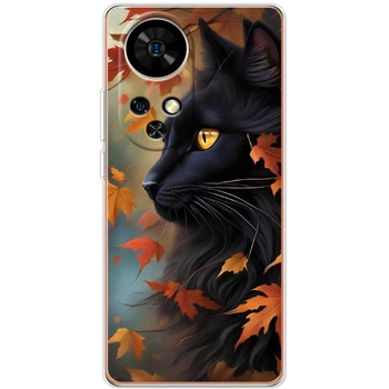 Силиконовый Чехол с Картинкой для Ulefone Note 17 Pro Принт (Чёрный Кот) (65170-ysm007)