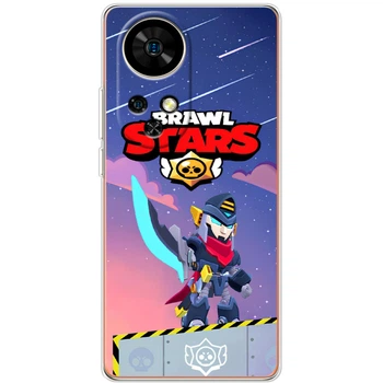 Силиконовый Чехол с Картинкой для Ulefone Note 17 Pro Принт (Бравл Старс Мортис, Brawl Stars Mortis) (65170-ysm019)