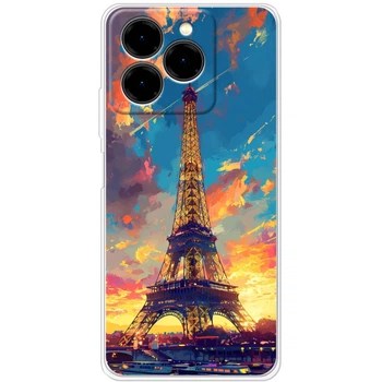 Силиконовый Чехол с Картинкой для Ulefone Note 20 Pro Принт (Париж, Эйфелева Башня) (65172-ysm038)