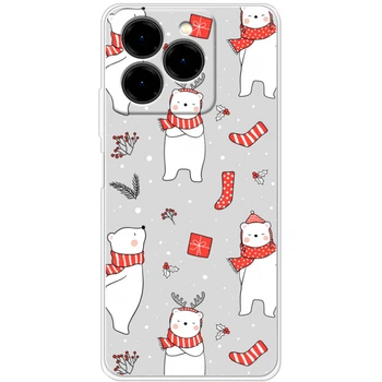 Силиконовый Чехол с Картинкой для Ulefone Note 20 Pro Принт (Новогодний, Мишки) (65172-ysm1891)