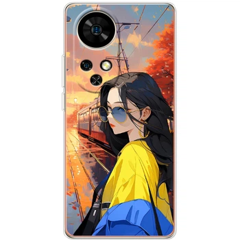 Силиконовый Чехол с Картинкой для Ulefone Note 17 Pro Принт (Иллюстрация Стильная Девушка) (65170-ysm004)